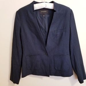 Banana Republic Factory Blazer 4 Navy Linen Blend